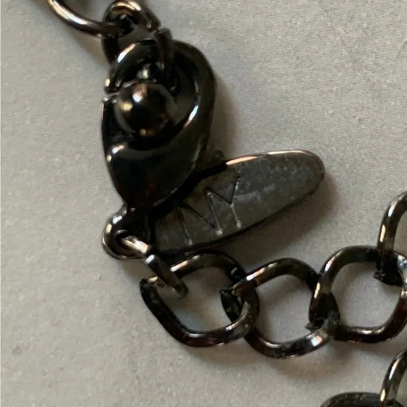 New York & Company Womens Adjustable Black and Silver Beaded Statement Necklace - Picture 4 of 8